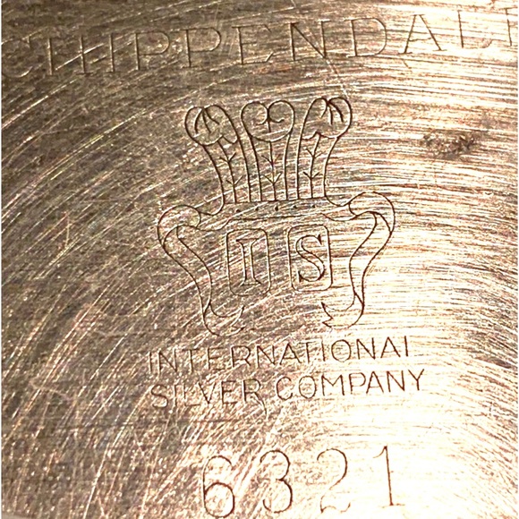 VINTAGE INTERNATIONAL SILVER CO CHIPPENDALE SCALLOPED 11” SILVERPLATED TRAY 6321 - Picture 3 of 3